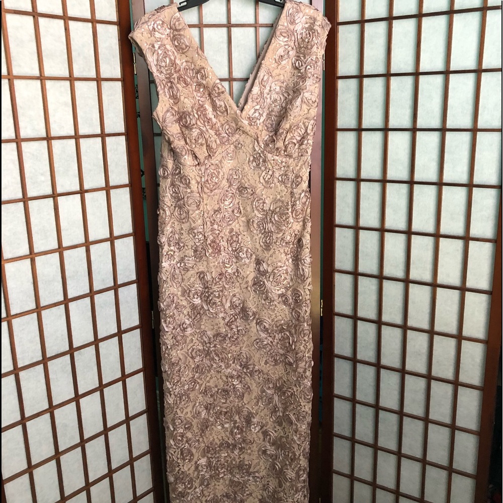 Long Formal Floral Sequined Dress